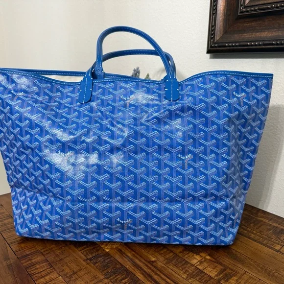 Goyard Blue Saint Louis Tote PM with Matching Pouch - Picture 2 of 13